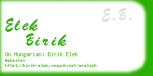 elek birik business card